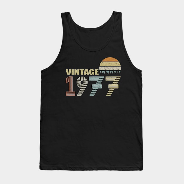 43th Birthday Gift Vintage 1977 Classic Men Women Tank Top by bummersempre66